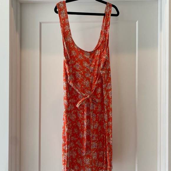 American Eagle Floral Tie Back Button Front Dress Medium - Picture 3 of 5